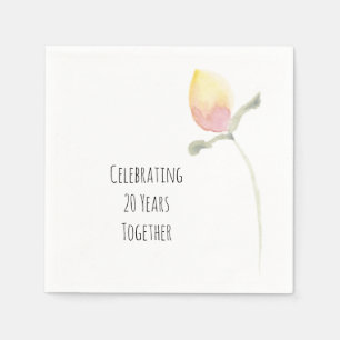 Lemon Yellow Watercolor Flower Napkin