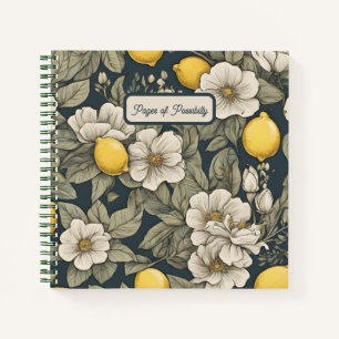 Lemon Zest and Floral Notes: Square Notebook