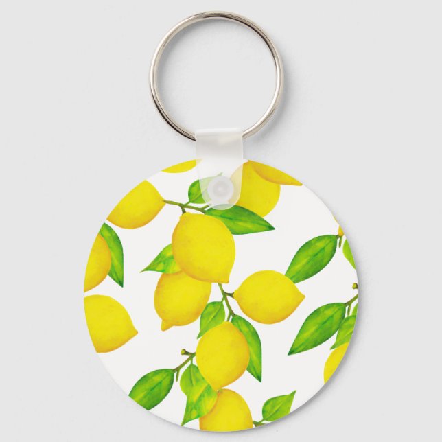 Lemon Zest Key Charm Key Ring (Front)