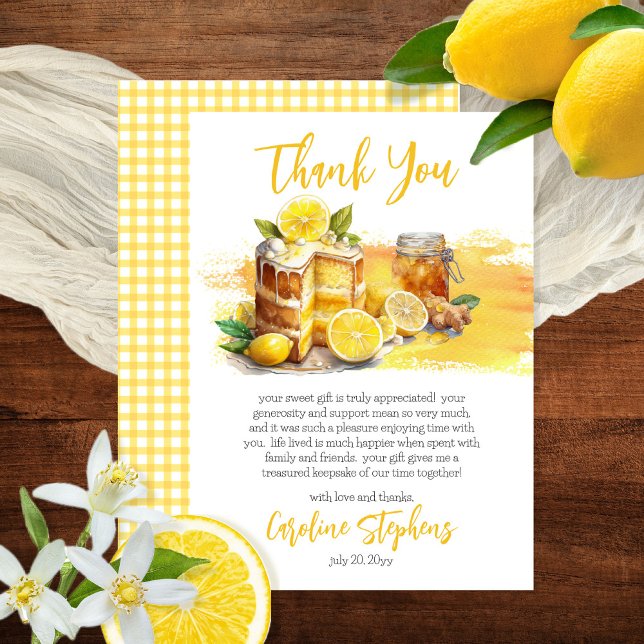 Lemon Zest Luscious Lemon Cake | Ginger Tea  Thank You Card (Creator Uploaded)
