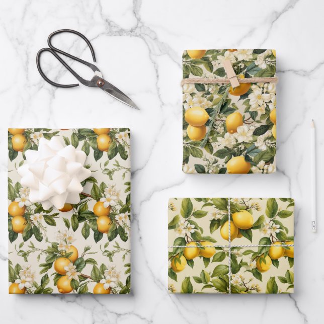 Lemon Zest Wrapping Paper (Front)