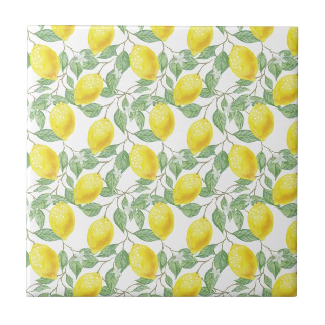 Lemon Zest Your Kitchen Cheerful Ceramic Tile (Front)