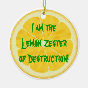 Lemon Zester of Destruction! Ceramic Tree Decoration