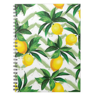 Lemon zigzag: vintage hand-drawn pattern. notebook