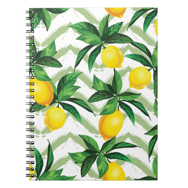 Lemon zigzag: vintage hand-drawn pattern. notebook (Front)