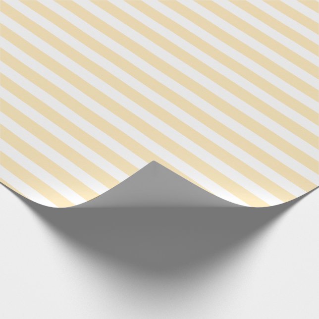 Lemonade and White Simple Horizontal Striped Wrapping Paper (Corner)