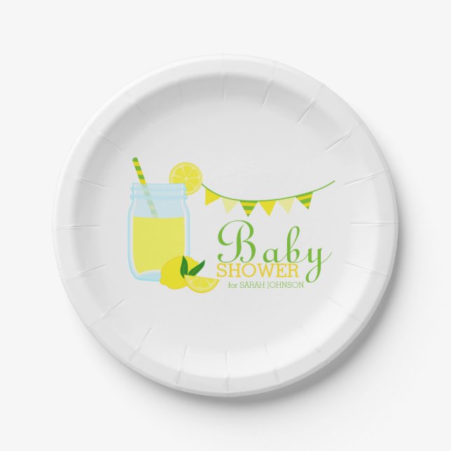Lemonade Baby Shower Paper Plate (Front)