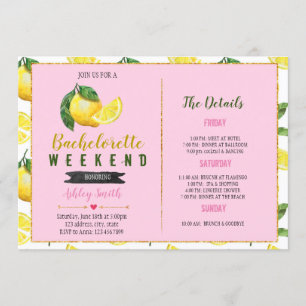 Lemonade bachelorette Itinerary invitation