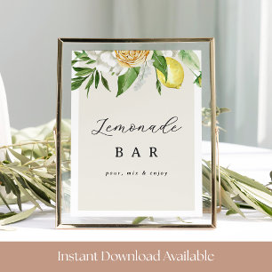 Lemonade Bar Sign – Citrus Party Printable Decor