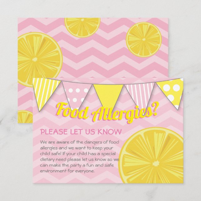 Lemonade Birthday Girl Insert Invitation (Front/Back)