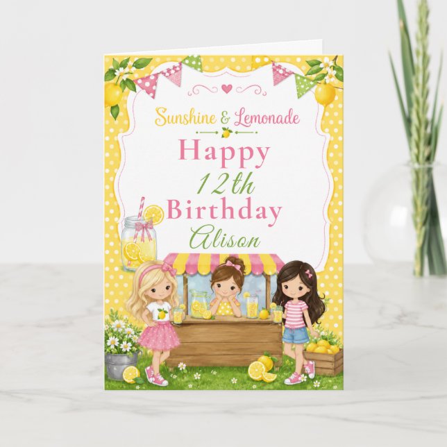 Lemonade Birthday Party Card (Front)