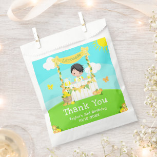 Lemonade Black Hair Boy Birthday Thank You Favour Bags