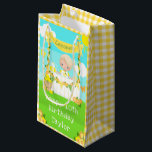 Lemonade Blonde Hair Boy Happy Birthday Small Gift Bag<br><div class="desc">This cute and whimsical birthday gift bag can be personalised with a name or title such as son, grandson, nephew, friend etc. It features a blonde hair son with fair skin at a yellow lemonade stand which is decorated with flowers and bunting. In the background is a blue sky, sunshine...</div>