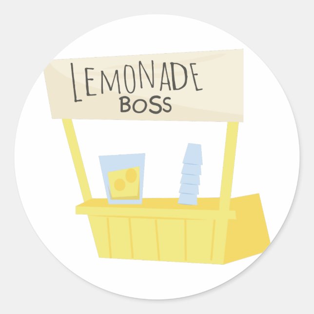 Lemonade Boss Classic Round Sticker (Front)
