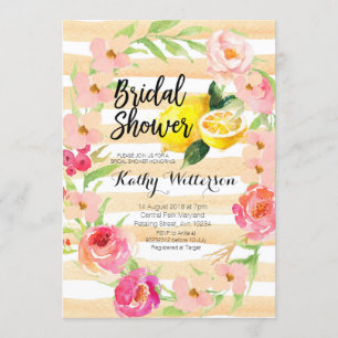 Lemonade Bridal Shower invitation watercolor