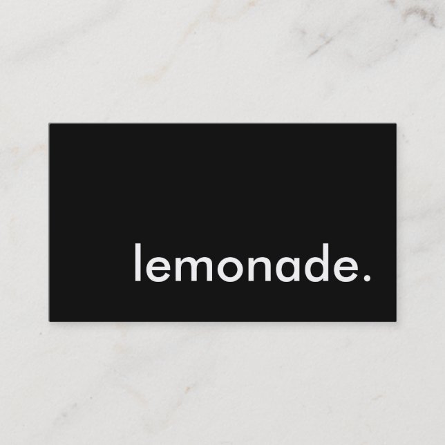 lemonade. business card (Front)