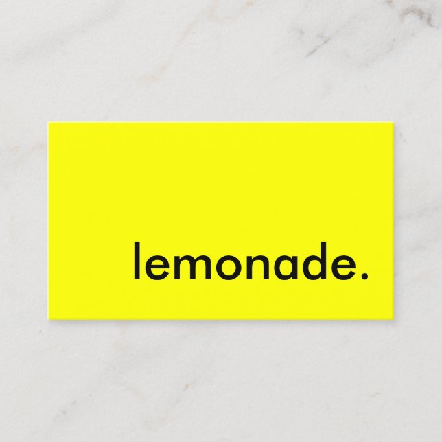 lemonade. business card (Front)