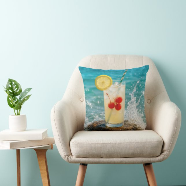 Lemonade Cocktail Drink On Ocean Rock Cushion (Chair)