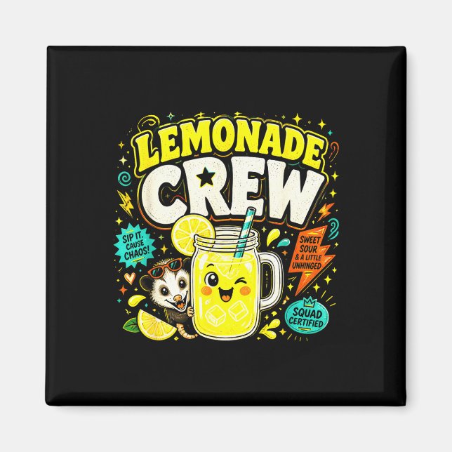 Lemonade crew funny cute kids lemonade stand magnet (Front)