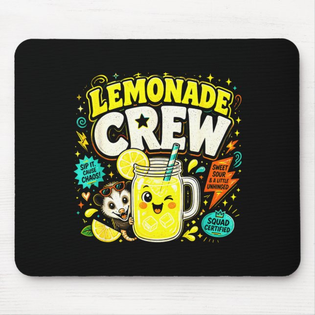 Lemonade crew funny cute kids lemonade stand mouse mat (Front)