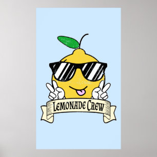 Lemonade Crew - Kawaii Peace Hand and Sunglasses Poster