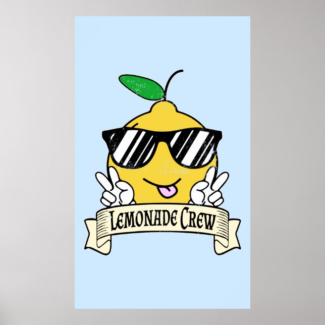 Lemonade Crew - Kawaii Peace Hand and Sunglasses Poster (Front)