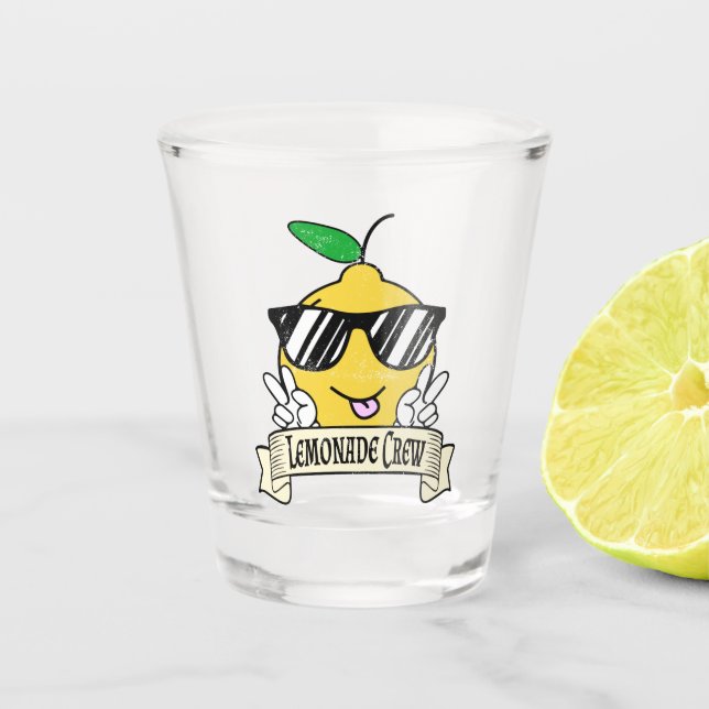 Lemonade Crew - Kawaii Peace Hand and Sunglasses Shot Glass (Front)