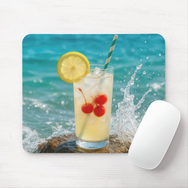Lemonade Drink On Ocean Rock Mouse Mat (With Mouse)