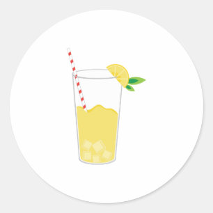 Lemonade Glass Classic Round Sticker