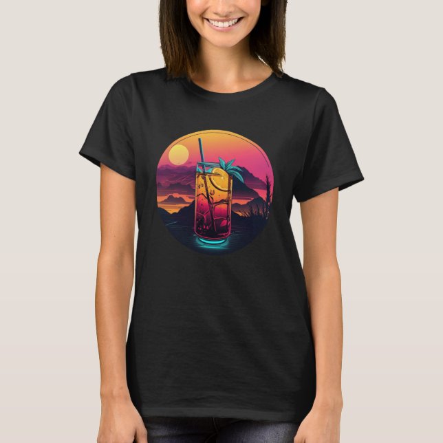 Lemonade Iced Tea Synthwave 80s Retrowave Aestheti T-Shirt (Front)