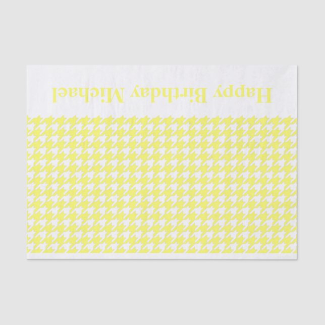 Lemonade Modern Houndstooth w/custom message Tissue Paper (Front)