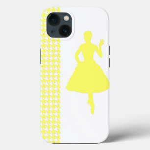 Lemonade Modern Houndstooth w/Fashion Silhouette iPhone 13 Case