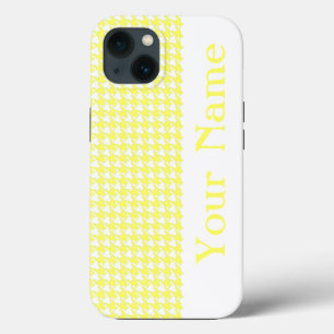 Lemonade Modern Houndstooth with name iPhone 13 Case