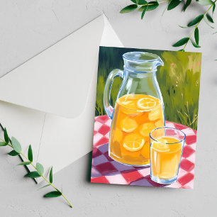 Lemonade Picnic Lemons Fruit Painting Card