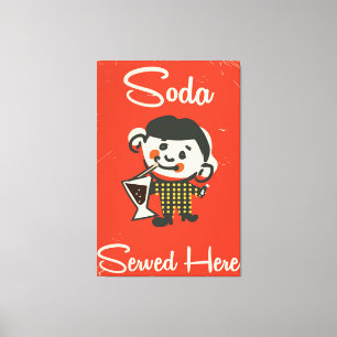 Lemonade Served here vintage Drinks commercial Canvas Print