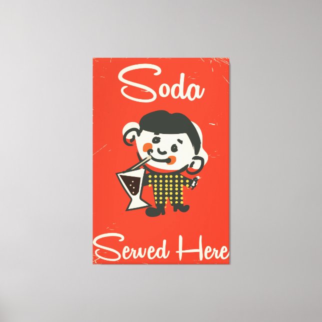 Lemonade Served here vintage Drinks commercial Canvas Print (Front)