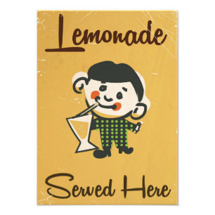 Lemonade Served here vintage Drinks commercial Photo Print