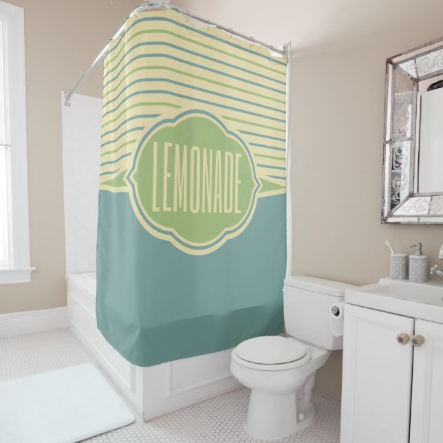 “Lemonade” shower curtain (In Situ)
