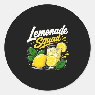 Lemonade squad summer lemon drink lover crew classic round sticker
