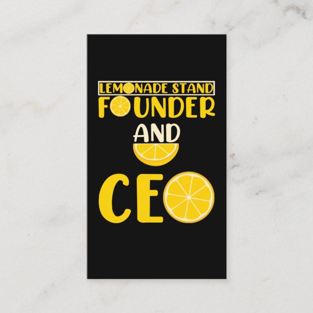 Lemonade Stand Boys Girl Funny CEO Business Card (Front)