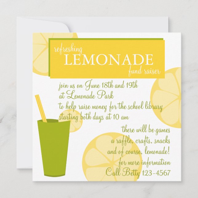 Lemonade Stand Invitation (Front)