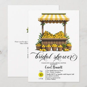 Lemonade Stand Mediterranean Summer Bridal Shower Invitation