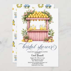 Lemonade Stand Mediterranean Summer Bridal Shower Invitation