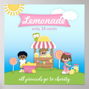 Lemonade Stand Poster for Kids or Charity