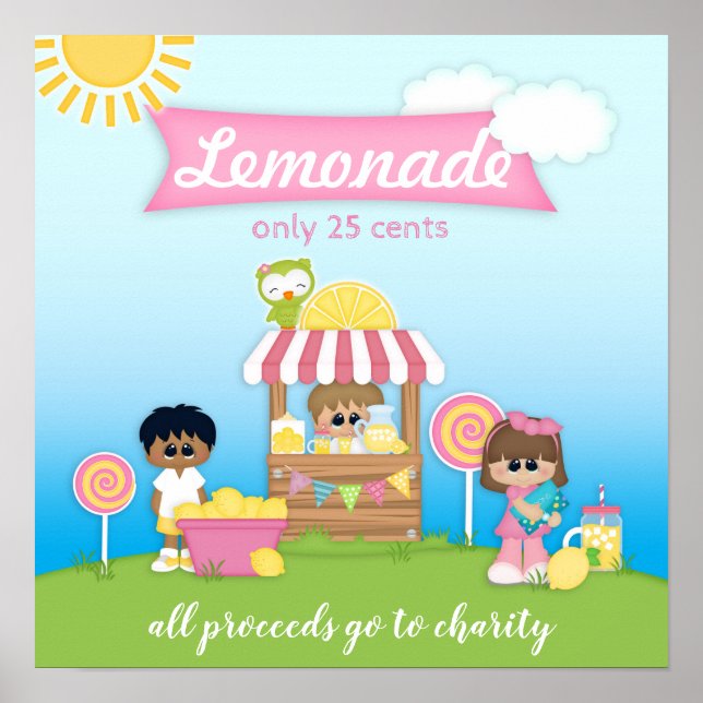 Lemonade Stand Poster for Kids or Charity (Front)