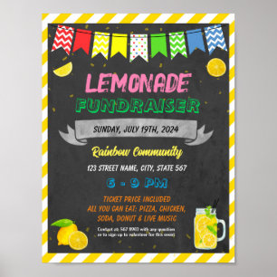 Lemonade stand school event template poster