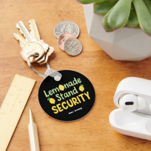 Lemonade Stand Security Funny Summer Citrus CEO Key Ring