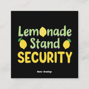 Lemonade Stand Security Funny Summer Citrus CEO Square Business Card