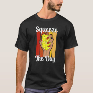 Lemonade Stand  Squeeze Day  Fruit Juice Pun Retro T-Shirt