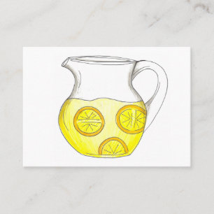 Lemonade Stand Yellow Lemon Ade Pitcher Business Card